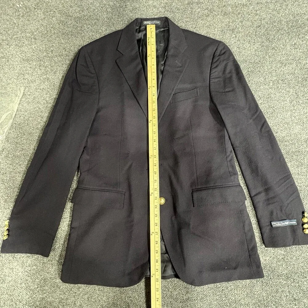 Polo Ralph Lauren Blazer Mens 42L Blue Wool Made In Italy Sport Coat Classic
